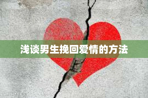 浅谈男生挽回爱情的方法