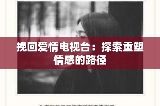挽回爱情电视台：探索重塑情感的路径