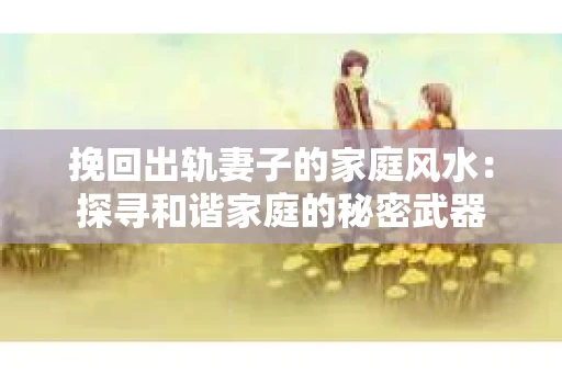 挽回出轨妻子的家庭风水：探寻和谐家庭的秘密武器
