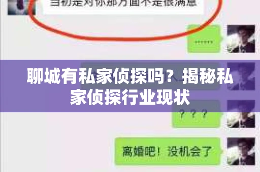 聊城有私家侦探吗？揭秘私家侦探行业现状
