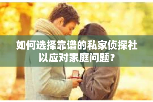 如何选择靠谱的私家侦探社以应对家庭问题？
