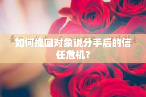 如何挽回对象说分手后的信任危机？
