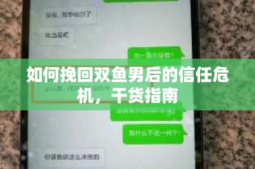 如何挽回双鱼男后的信任危机，干货指南