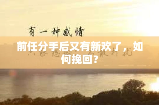 前任分手后又有新欢了，如何挽回？