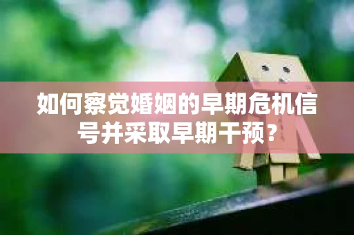 如何察觉婚姻的早期危机信号并采取早期干预？