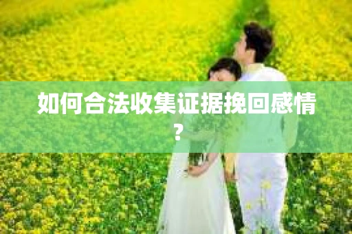 如何合法收集证据挽回感情？